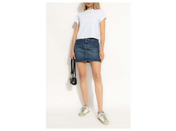 Apc Gonna mini in denim blu navy cotone - vista 2