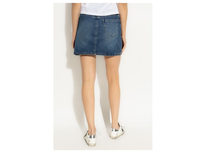 Apc Gonna mini in denim blu navy cotone - vista 4