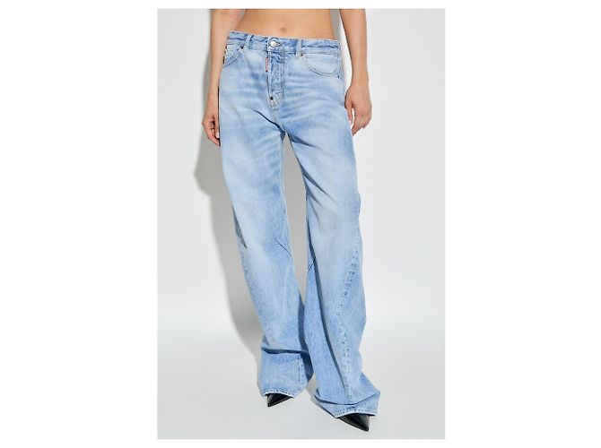 Dsquared2 D2 Twisted Jeans Light Blue Cotton - view 3