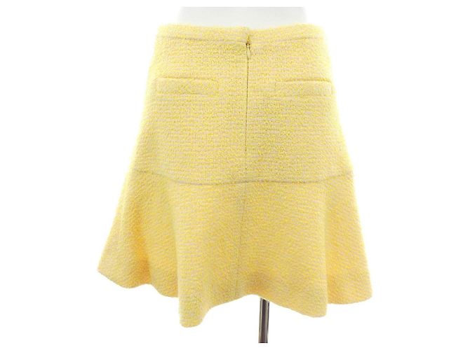 Falda Chanel Beige Amarillo Textil - vista 2