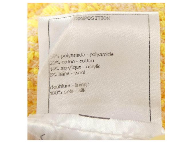 Falda Chanel Beige Amarillo Textil - vista 3