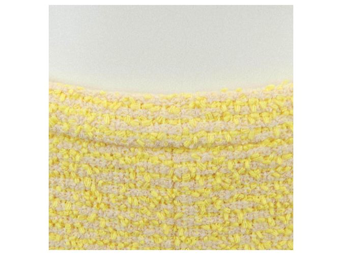 Falda Chanel Beige Amarillo Textil - vista 6