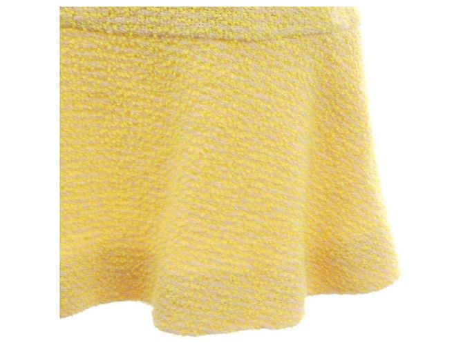 Falda Chanel Beige Amarillo Textil - vista 7