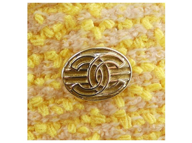 Falda Chanel Beige Amarillo Textil - vista 8