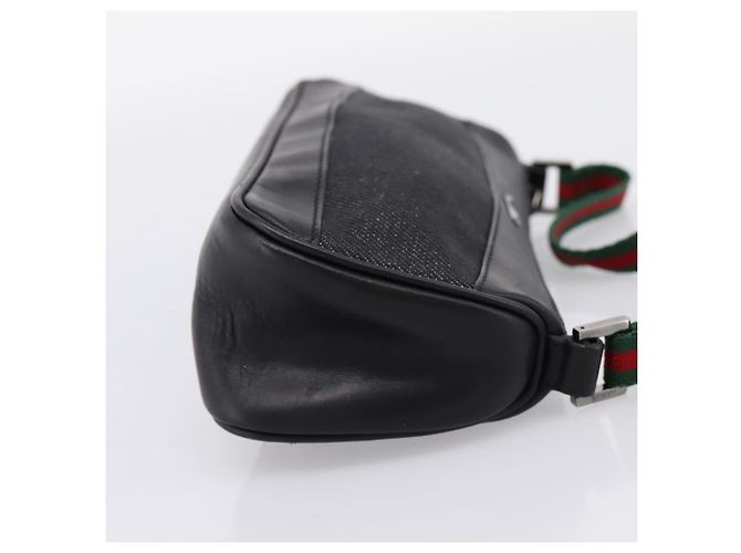 Pouch Gucci Web Sherry Line in denim e pelle - vista 5