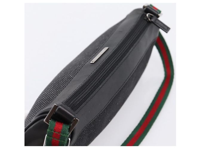 Pouch Gucci Web Sherry Line in denim e pelle - vista 6