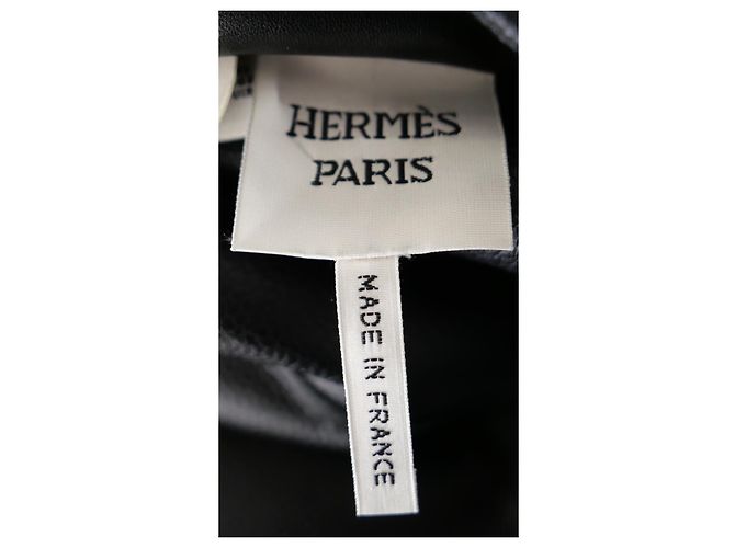 Hermès Abrigo reversible de piel y shearling negro - vista 14