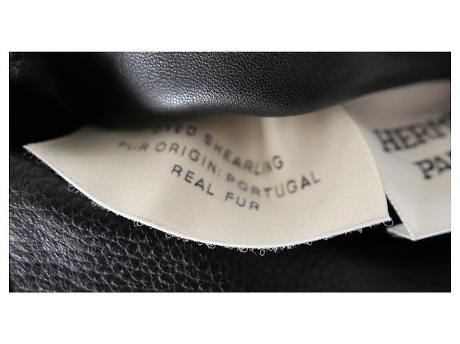 Hermès Abrigo reversible de piel y shearling negro - vista 15