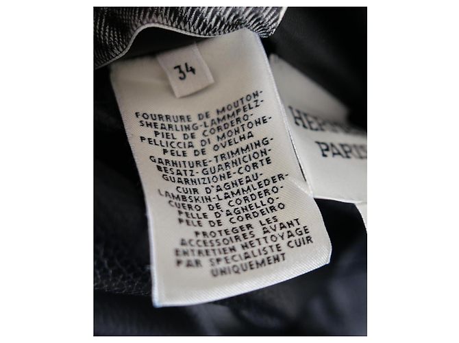 Hermès Abrigo reversible de piel y shearling negro - vista 16