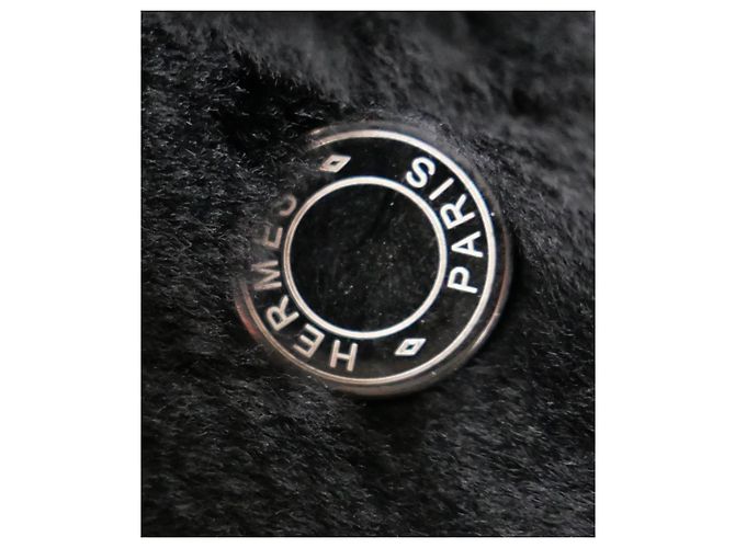 Hermès Abrigo reversible de piel y shearling negro - vista 8