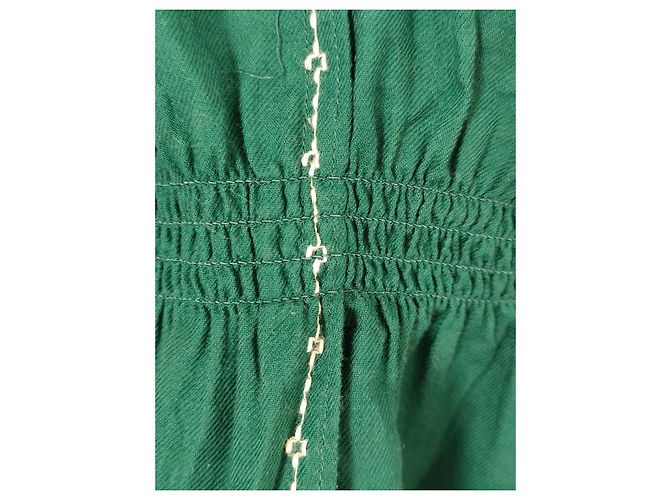 Blusa Ba&sh verde oscuro con bordados blancos - vista 6