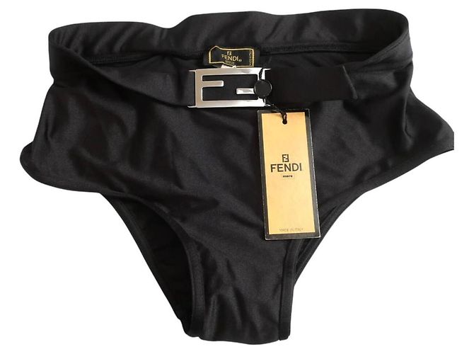 Fendi Black Silver FF Logo Bikini Set - view 4