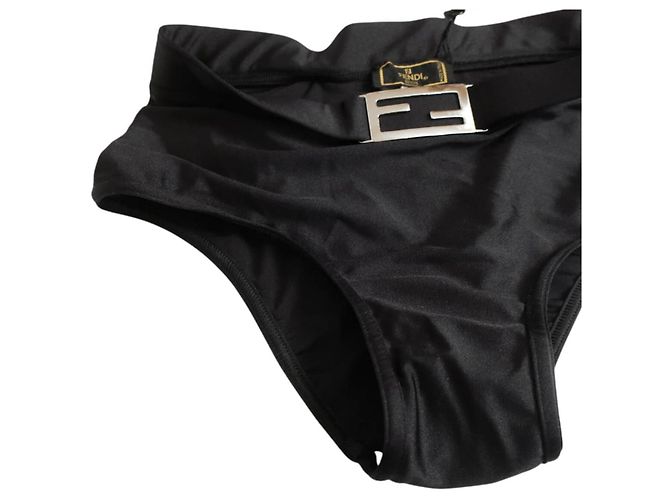 Fendi Black Silver FF Logo Bikini Set - view 5