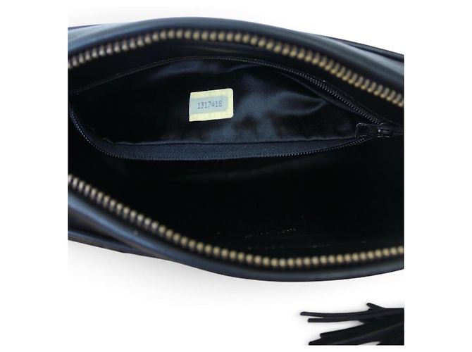 Chanel Borsa Camera in pelle d'agnello nera - vista 13