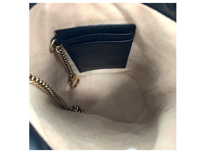 Gucci Borsa a Secchiello Crossbody GG Marmont Nera - vista 7