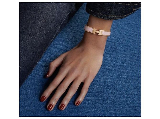 Hermès Bracciale Clickash Rose Gold Rosa - vista 2