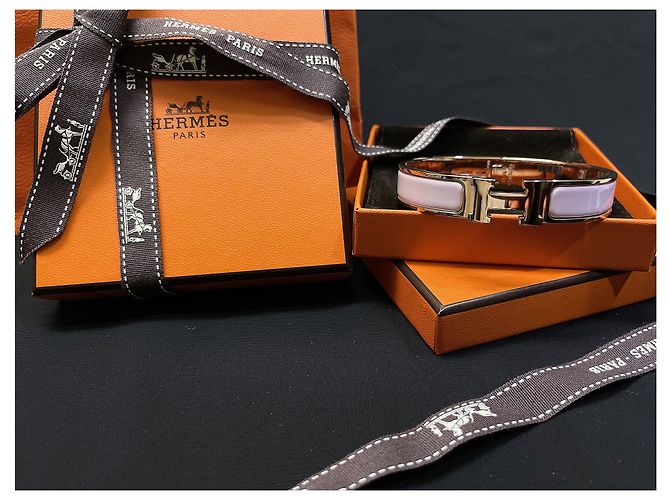 Hermès Bracciale Clickash Rose Gold Rosa - vista 3