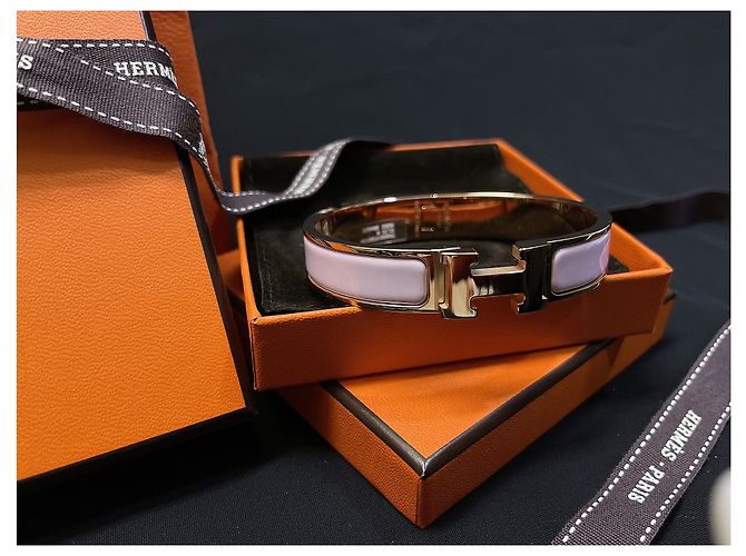 Hermès Bracciale Clickash Rose Gold Rosa - vista 4