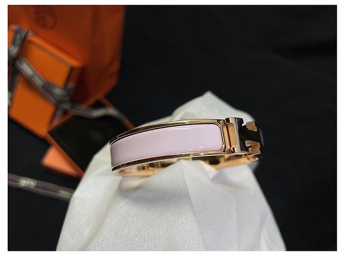 Hermès Bracciale Clickash Rose Gold Rosa - vista 7