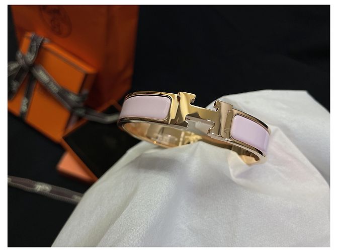 Hermès Bracciale Clickash Rose Gold Rosa - vista 8