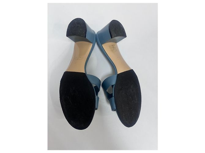 Sandali Hermès Oasis in pelle di vitello marrone - vista 7
