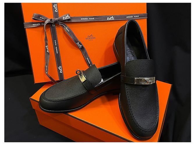 Hermès Black Kelly Loafer Silver - vue 6