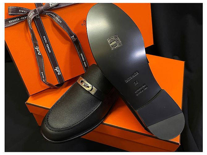 Hermès Black Kelly Loafer Silver - vue 8