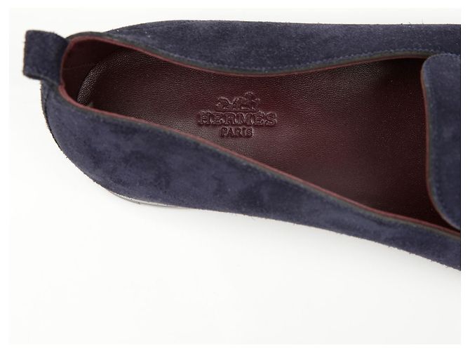 Mocasines Hermès Milano Ante Marrón - vista 11