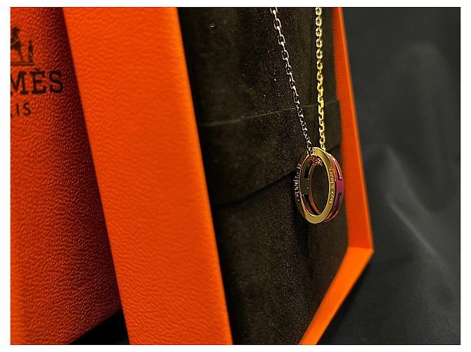Hermès Colar Popash Hot Pink Gold - vista 4