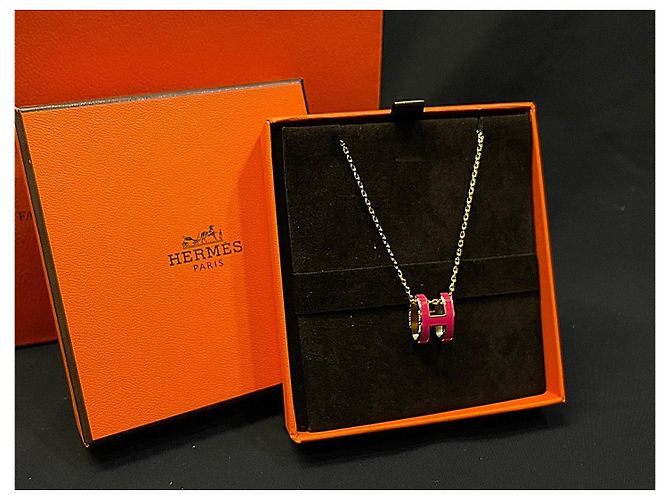 Hermès Colar Popash Hot Pink Gold - vista 6