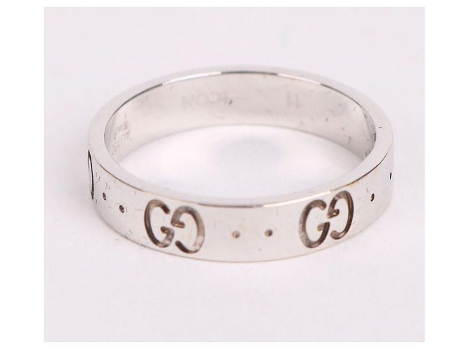 Gucci Bague Icon en or blanc taille femme - vue 4