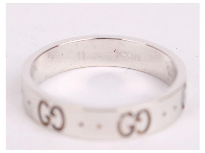 Gucci Bague Icon en or blanc taille femme - vue 5