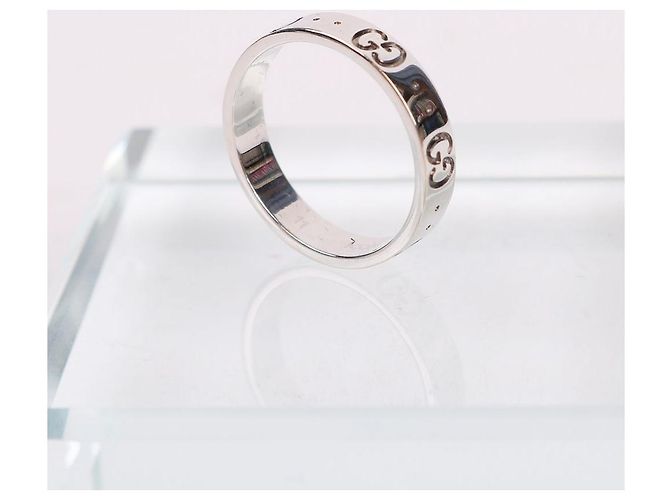 Gucci Bague Icon en or blanc taille femme - vue 6