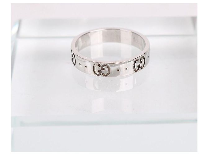 Gucci Bague Icon en or blanc taille femme - vue 7