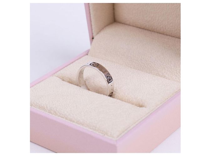 Gucci Bague Icon en or blanc taille femme - vue 8