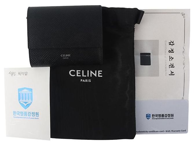 Céline Cartera Small Tri-Fold de Piel de Becerro Granulada - vista 6