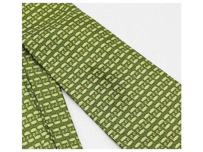 Cravatta in seta verde Salvatore Ferragamo - vista 5