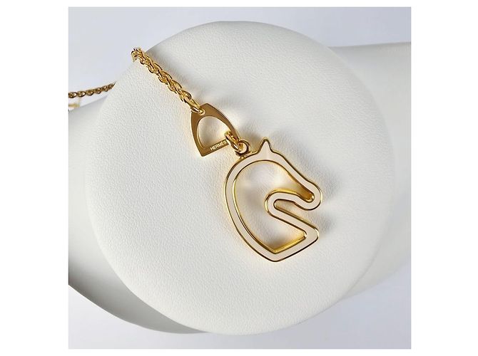 Hermès Colar Tonnerre Small Model Yellow Gold Cream - vista 10