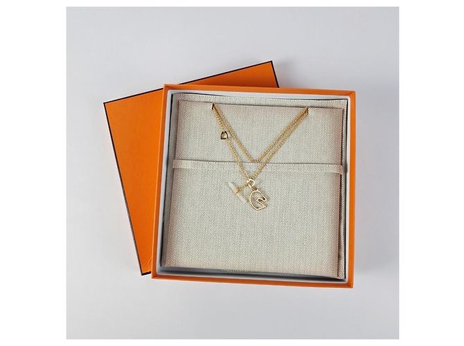 Hermès Colar Tonnerre Small Model Yellow Gold Cream - vista 11