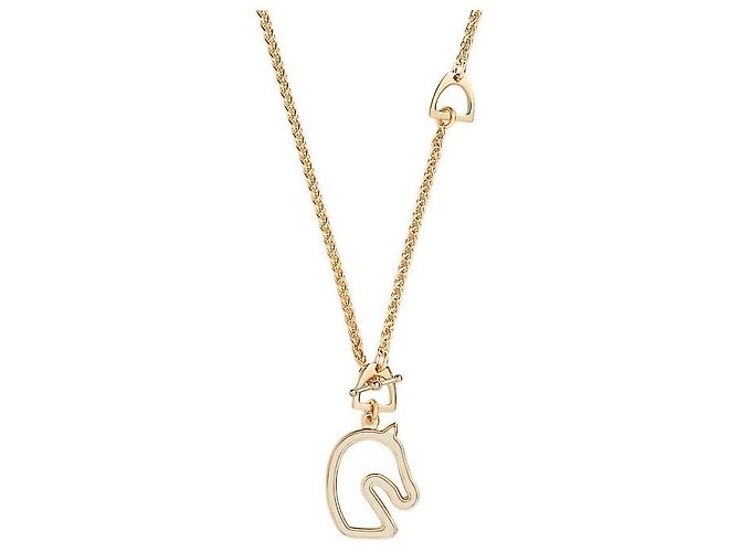 Hermès Colar Tonnerre Small Model Yellow Gold Cream - vista 2