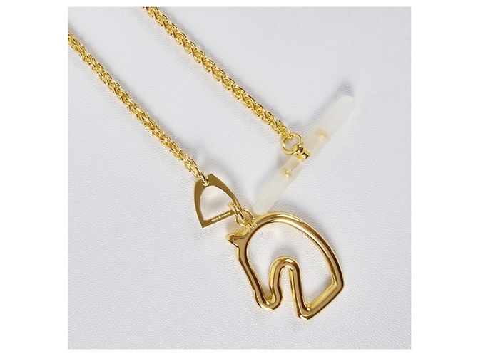 Hermès Colar Tonnerre Small Model Yellow Gold Cream - vista 8
