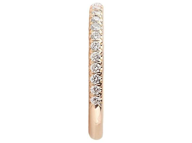 Tiffany & Co Pink Gold Solitär Half Diamond Eternity Ring Größe - Ansicht 2