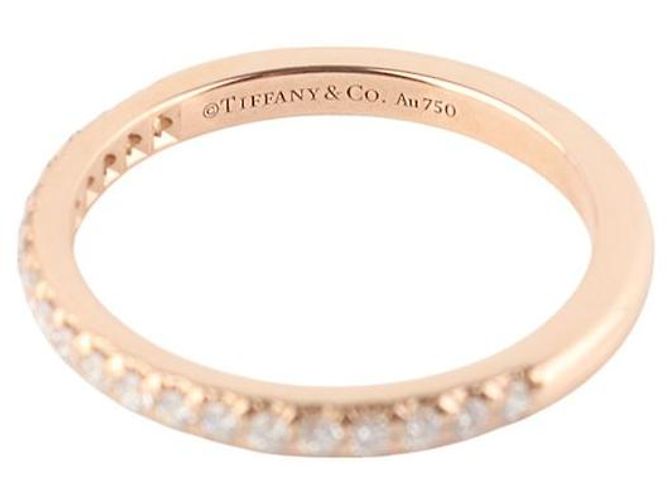 Tiffany & Co Pink Gold Solitär Half Diamond Eternity Ring Größe - Ansicht 5