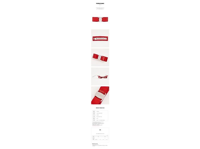 Salvatore Ferragamo Fermi e forcina per capelli in pelle Flame Red - vista 11
