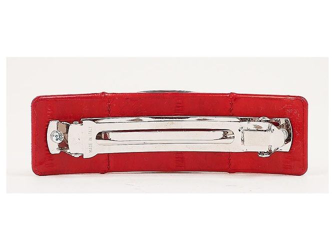 Salvatore Ferragamo Fermi e forcina per capelli in pelle Flame Red - vista 2