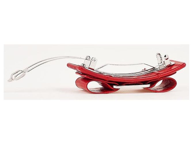 Salvatore Ferragamo Fermi e forcina per capelli in pelle Flame Red - vista 4