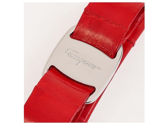 Salvatore Ferragamo Fermi e forcina per capelli in pelle Flame Red - vista 5