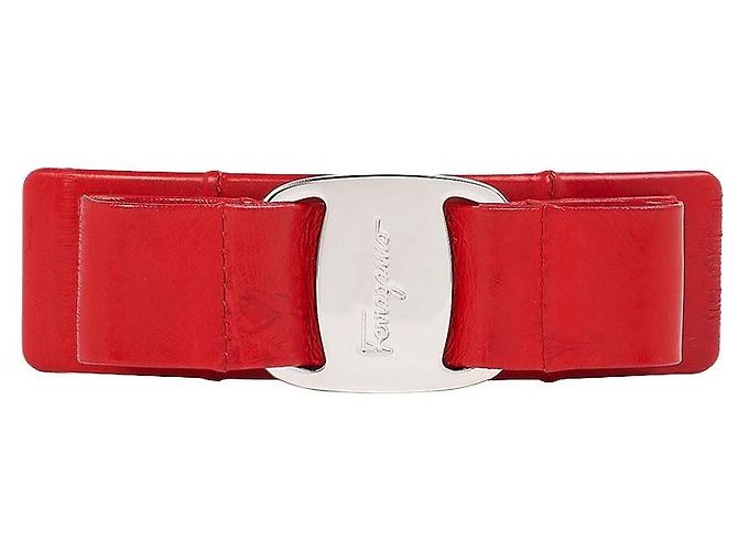 Salvatore Ferragamo Fermi e forcina per capelli in pelle Flame Red - vista 8