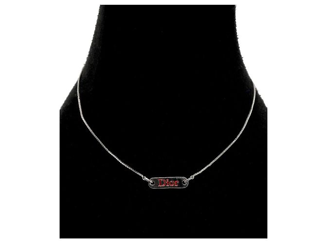 Dior Red Plate Silberkette - Ansicht 5
