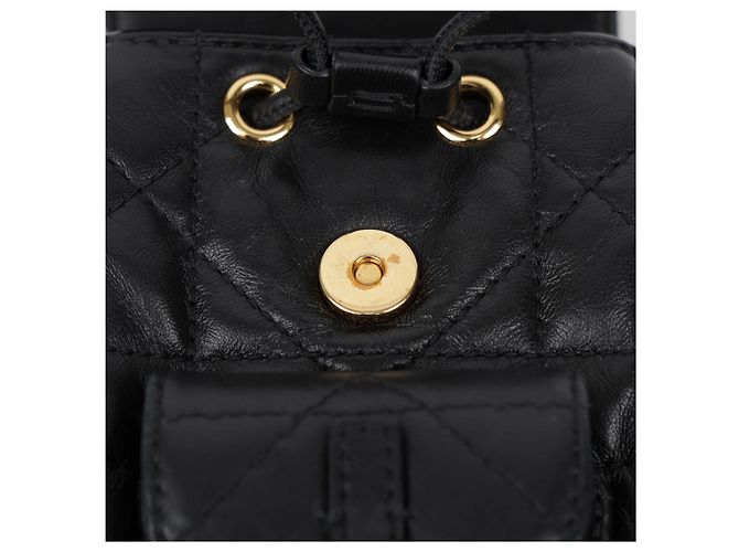 Dior Karo Nano Rucksack aus Lammleder Schwarz - Ansicht 16